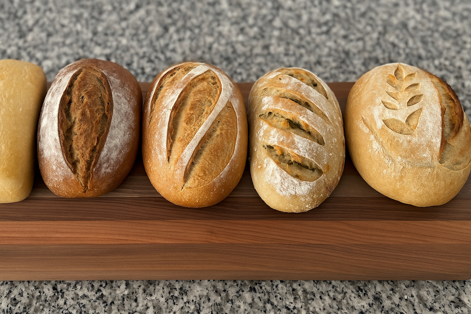 Freshly baked sourdough loaves